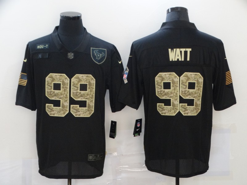 Men's Houston Texans #99 J.J. Watt Black Camo Salute To Service Limited Jersey