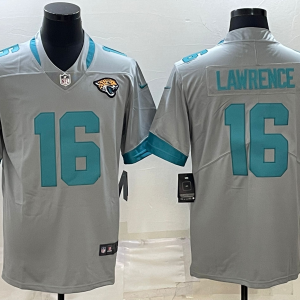 Men's Jacksonville Jaguars #16 Trevor Lawrence Grey Inverted Legend Jersey