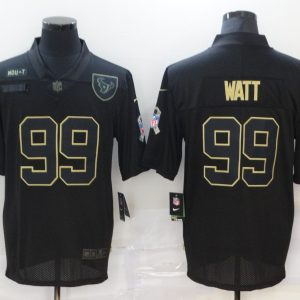 Men's Houston Texans #99 J.J. Watt 2020 Black Salute To Service Limited Jersey