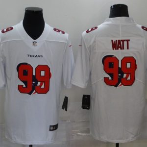 Men's Houston Texans #99 J.J. Watt White Shadow Logo Limited Jersey