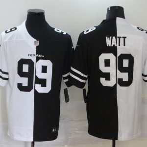 Men's Houston Texans #99 J.J. Watt Black/White Split 2020 Vapor Untouchable Limited Jersey