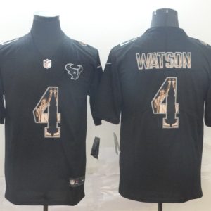 Men's Houston Texans #4 Deshaun Watson 2019 Black Statue Of Liberty Limited Jersey