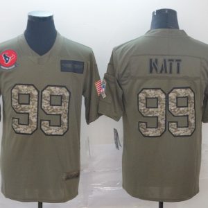 Men's Houston Texans #99 J.J. Watt 2019 Olive/Camo Salute To Service Limited Jersey