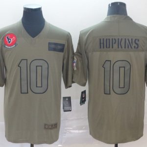 Nike Texans #10 DeAndre Hopkins 2019 Olive Salute To Service Limited Men Jersey
