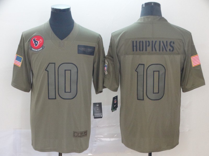 Nike Texans #10 DeAndre Hopkins 2019 Olive Salute To Service Limited Men Jersey