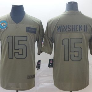 Nike Jacksonville Jaguars #15 Gardner Minshew II 2019 Olive Salute To Service Limited Men Jersey