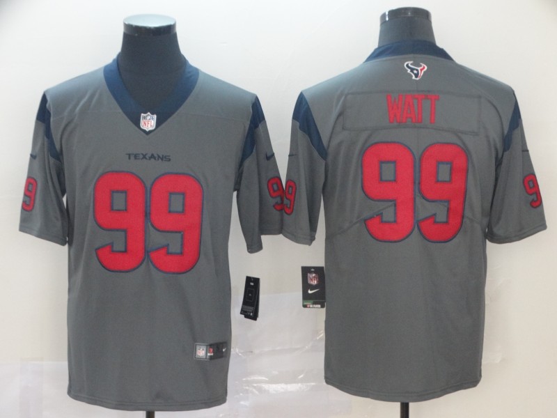 Nike Huston Texans # 99 J.J. Watt Grey Inverted Legend Men Jersey $28.88