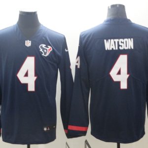 Men's Huston Texans #4 Deshaun Watson Teams Nike Therma Long Sleeve Jersey