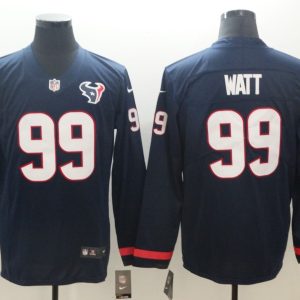 Men's Huston Texans #99 J.J. Watt Teams Nike Therma Long Sleeve Jersey