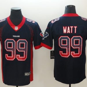 Nike 2018 Huston Texans #99 J.J. Watt Blue Drift Fashion Color Rush Limited Jersey