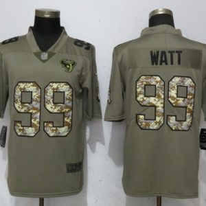 Nike Men's Houston Texans 99 Watt Olive/Camo Carson 2018 Salute to Service Limited Jersey