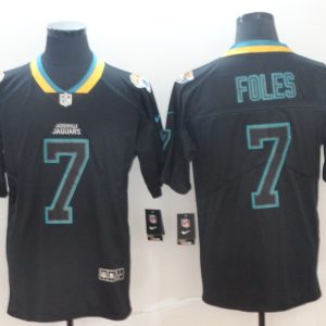 Nike 2018 Jacksonville Jaguars #7 Foles Lights Out Black Color Rush Limited Jersey