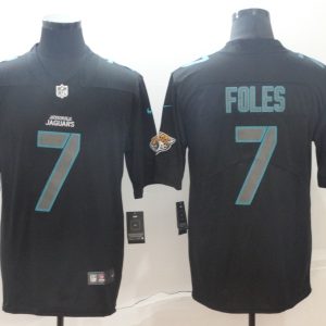 Nike 2018 Jacksonville Jaguars #7 Foles Fashion Impact Black Color Rush Limited Jersey