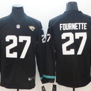 Men's Jacksonville Jaguars 27 Fournette Teams Nike Therma Long Sleeve Jersey