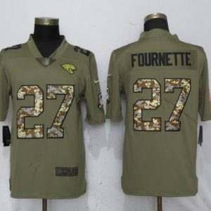 Nike Jacksonville Jaguars 27 Fournette Olive/Camo Carson 2018 Salute to Service Limited Jersey