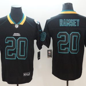 Nike 2018 Jacksonville Jaguars #20 Ramsey Lights Out Black Color Rush Limited Jersey