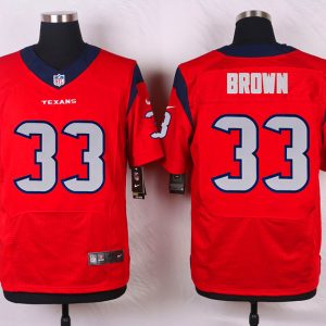 Nike Houston Texans #33 Brown Red Elite Jersey