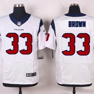 Nike Houston Texans #33 Brown White Elite Jersey