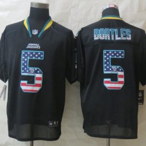 2014 New Nike Jacksonville Jaguars 5 Bortles USA Flag Fashion Black Elite Jerseys