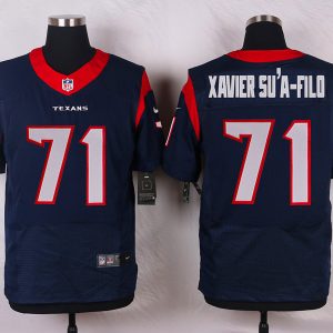 Nike Houston Texans #71 Xavier Sua-Filo Blue Elite Jersey