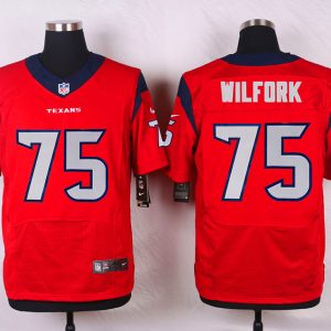 Nike Houston Texans #75 Wilfork Red Elite Jersey