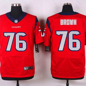 Nike Houston Texans #76 Brown Red Elite Jersey