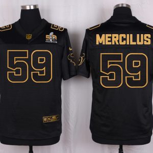 Mens Houston Texans #59 Mercilus Pro Line Black Gold Collection Jersey