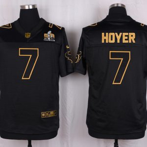 Mens Houston Texans #7 Hoyer Pro Line Black Gold Collection Jersey