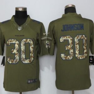 New Nike Houston Texans 30 Johnson Green Salute To Service Limited Jersey