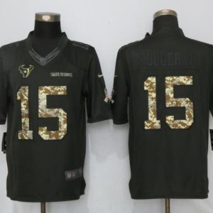 Nike Mens Houston Texans 15 Fuller v Anthracite Salute To Service Limited Jersey