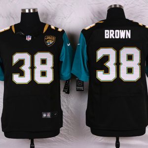 Nike Jacksonville Jaguars #38 Brown Black Elite Jersey