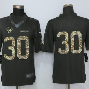 Nike Mens Houston Texans 30 Johnson Anthracite Salute To Service Limited Jersey