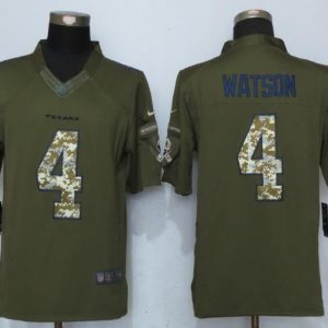 New Nike Houston Texans #4 Watson Green Salute To Service Limited Jersey