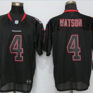 Nike Houston Texans #4 Watson Lights Out Black Elite Jerseys