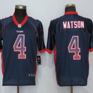 New Nike Houston Texans 4 Watson Drift Fashion Blue Elite Jersey