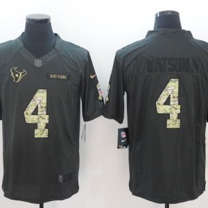 NFL Houston Texans #4 Watson Olive Salute to Service Jersey