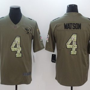 NFL Houston Texans #4 Watson Olive Salute to Service Vapor Limited Jersey