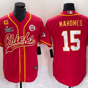 Men's Kansas City Chiefs Chiefs #15 Patrick Mahomes Red With 4-Star C Patch And Super Bowl Jersey