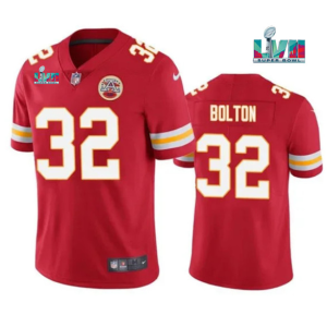 Men's Kansas City Chiefs Chiefs #32 Nick Bolton Red Super Bowl LVII Patch Vapor Limited Jersey