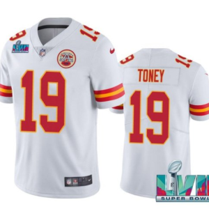 Men's Kansas City Chiefs #19 Toney White Super Bowl LVII Patch Limited Jersey