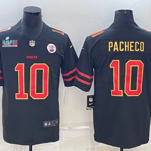 Men's Kansas City Chiefs #10 Isiah Pacheco Red Gold Super Bowl LVII Patch Vapor Limited Jersey