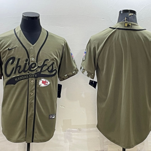 Men's Kansas City Chiefs Blank 2022 Olive Salute To Service Baseball Nike Jersey