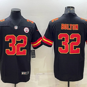 Men's Kansas City Chiefs #32 Bolton Black Color Rush Limited Jersey