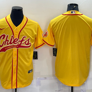 Men's Kansas City Chiefs Blank Yellow Baseball Nike Jersey