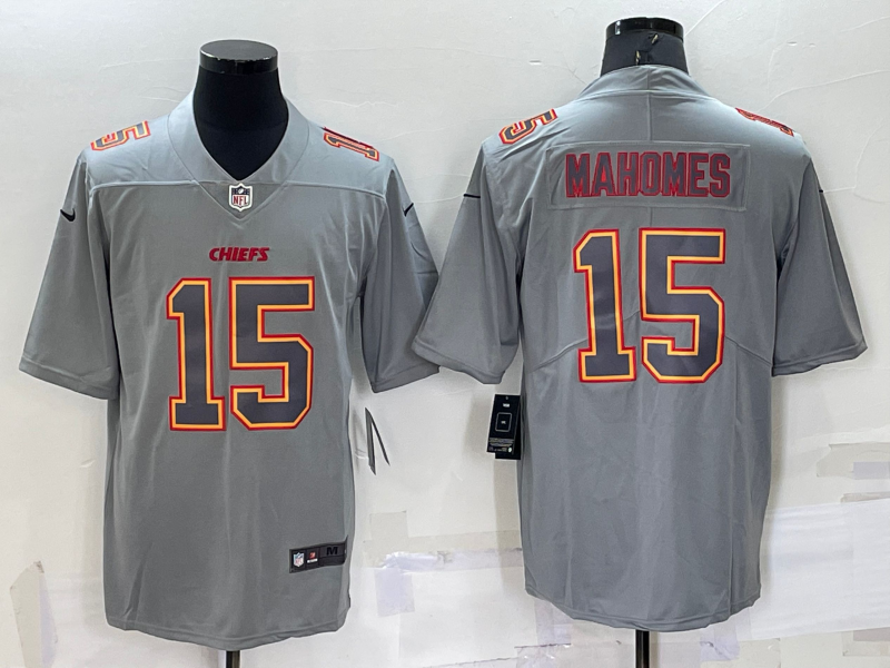 Men's Kansas City Chiefs Chiefs #15 Patrick Mahomes Grey Atmosphere Fashion Limited Jersey