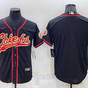 Men's Kansas City Chiefs Chiefs Blank Black Baseball Nike Jersey
