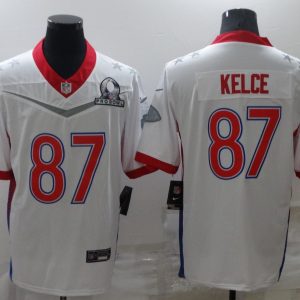 Men's Kansas City Chiefs Chiefs #87 Travis Kelce 2022 White Pro Bowl Jersey