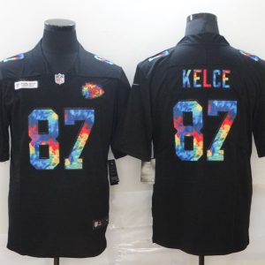 Men's Kansas City Chiefs Chiefs #87 Travis Kelce Black Crucial Catch Limited Jersey