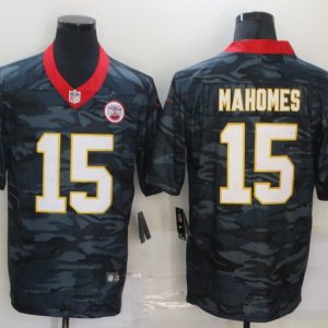 Men's Kansas City Chiefs #15 Patrick Mahomes Camo Limited  Jersey