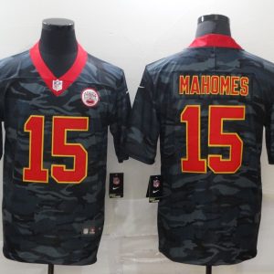 Men's Kansas City Chiefs Chiefs #15 Patrick Mahomes 2020 Black Camo Limited Jersey